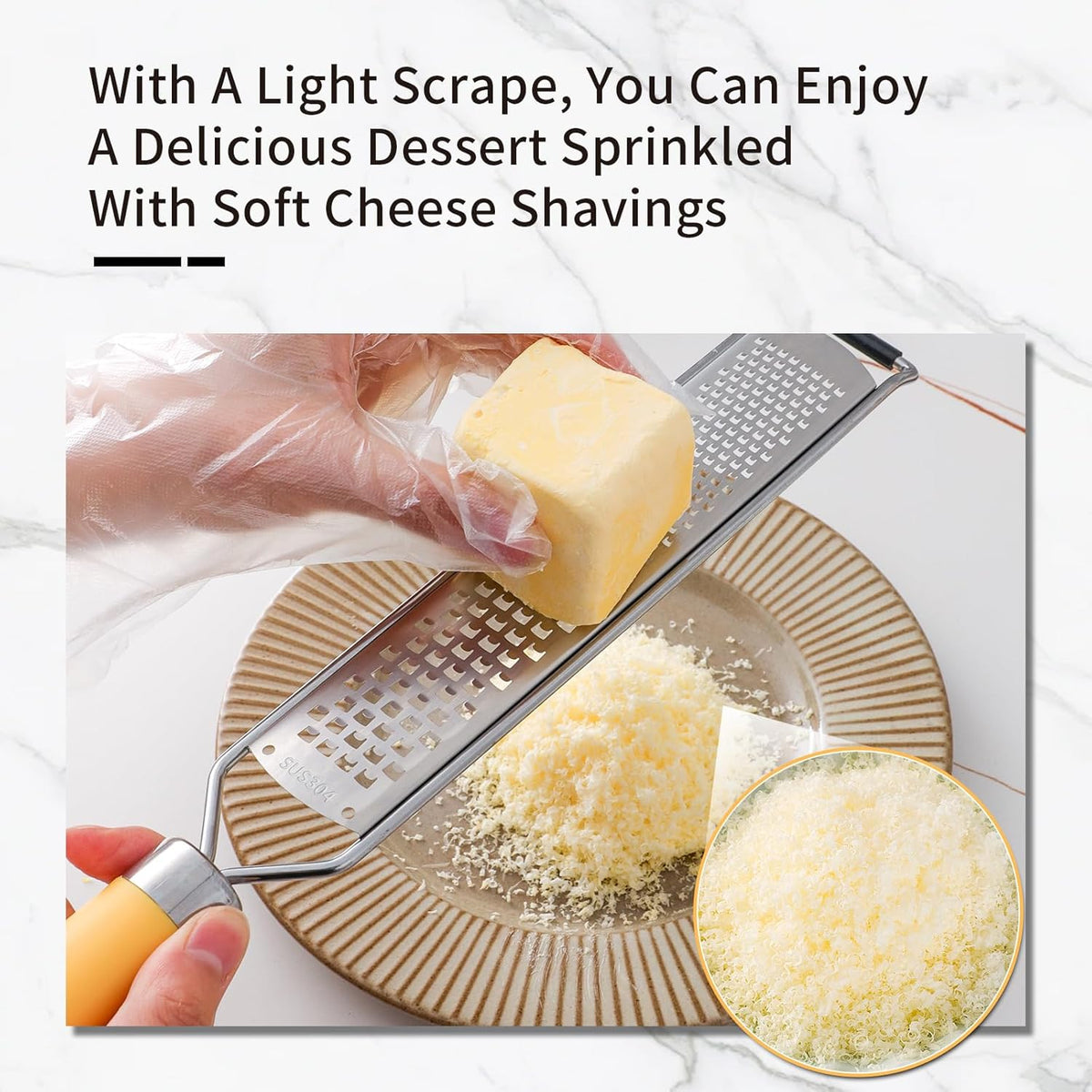 Lemon Zester Tool, Citrus Zester Grater with Handle, Heavy Duty Stainless Steel Fine & Coarse Cheese Grater for Ginger Garlic Chocolate Fruits Vegetables, with Protective Cover