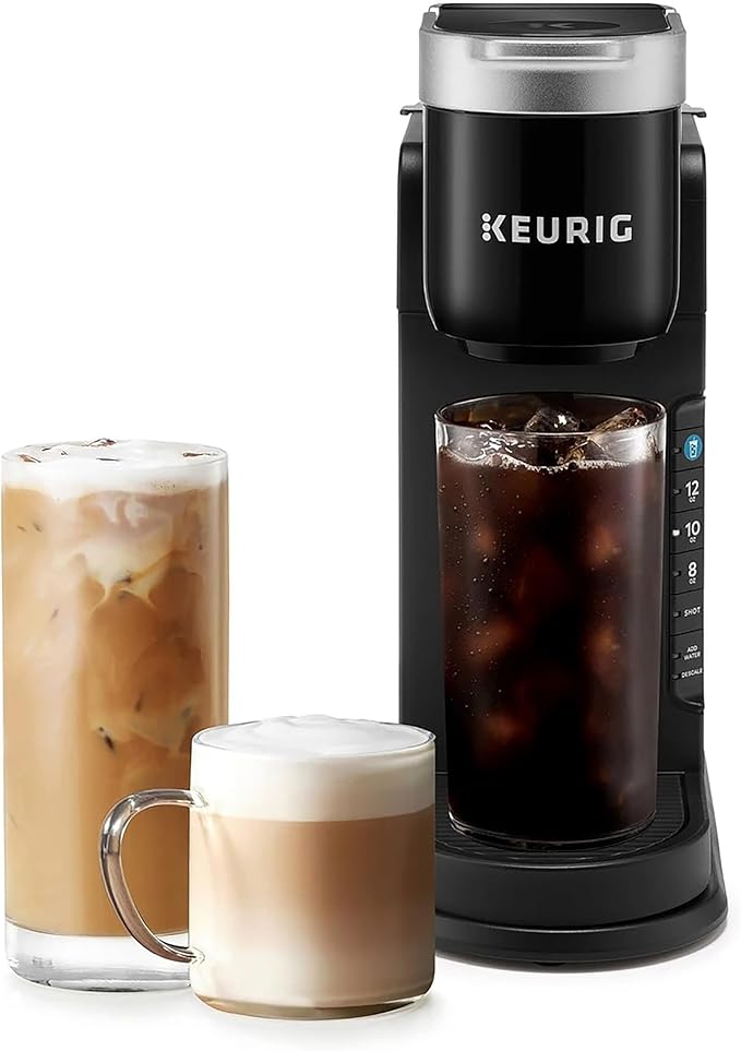 Keurig K-Café Barista Bar Single Serve Coffee Maker, with 3 Brew Sizes, Hot and Cold Brew Capabilities, 2oz Coffee Shot Button, Black (Renewed)