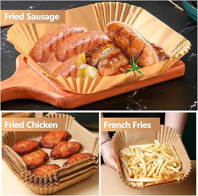 Large Air Fryer Disposable Paper Liners Nonstick 23cm Oven Airfryer Parchment Baking Paper ，Compatible For Ninja，Compatible For COSORI ，Grill Cooking Basket(16cm round,250 Pcs)