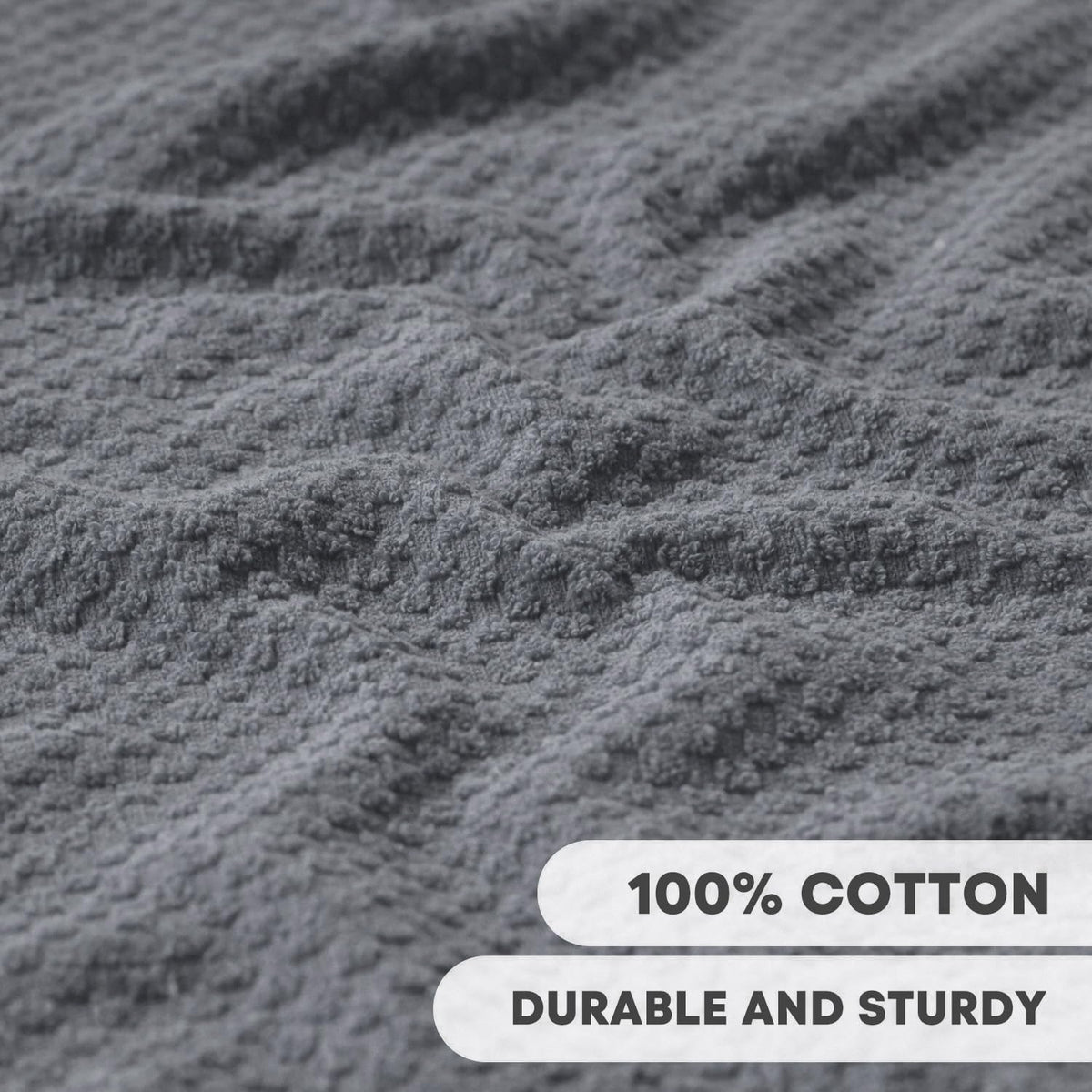 Artoid Mode Ring Spun Cotton Grey Kitchen Dish Towels, 15x25 Inch Ultra Soft Absorbent Quick Drying Household Cleaning Tea Towels Bar Towels Set of 6