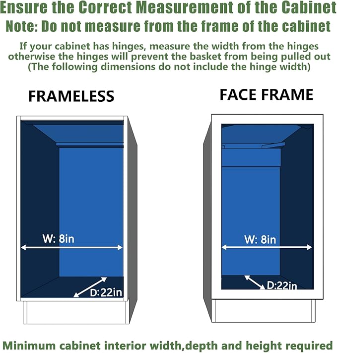 LOVMOR Pull Out Cabinet Organizer 7½" W x 21½" D, Kitchen Cabinet Pull Out Shelves Slide Out Storage