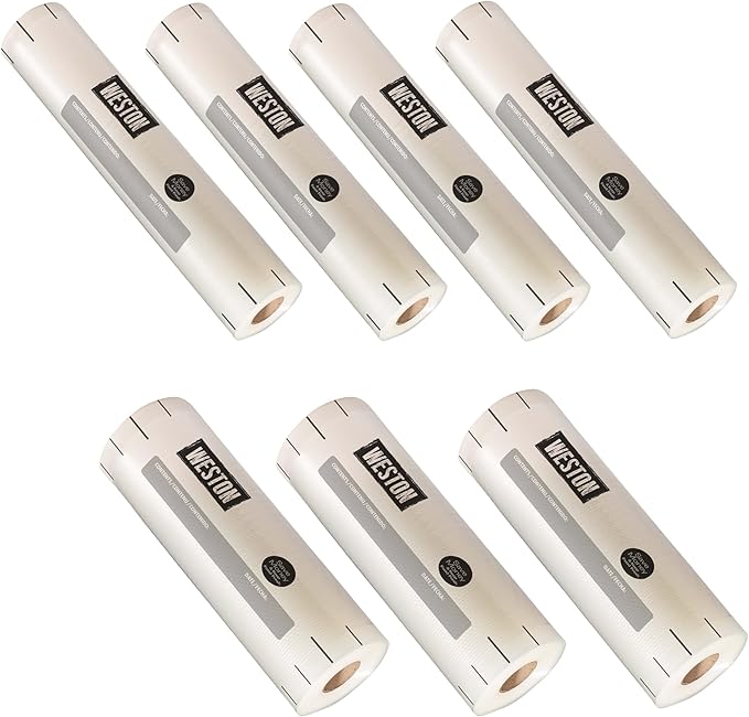 Weston Vacuum Sealer Bags, 2 Ply 3mm Thick, for NutriFresh, FoodSaver & Other Heat-Seal Systems, for Meal Prep and Sous Vide, BPA Free, 8" x 20’ & 11” x 16’ Rolls for Custom Sizes, 7 Count, Clear