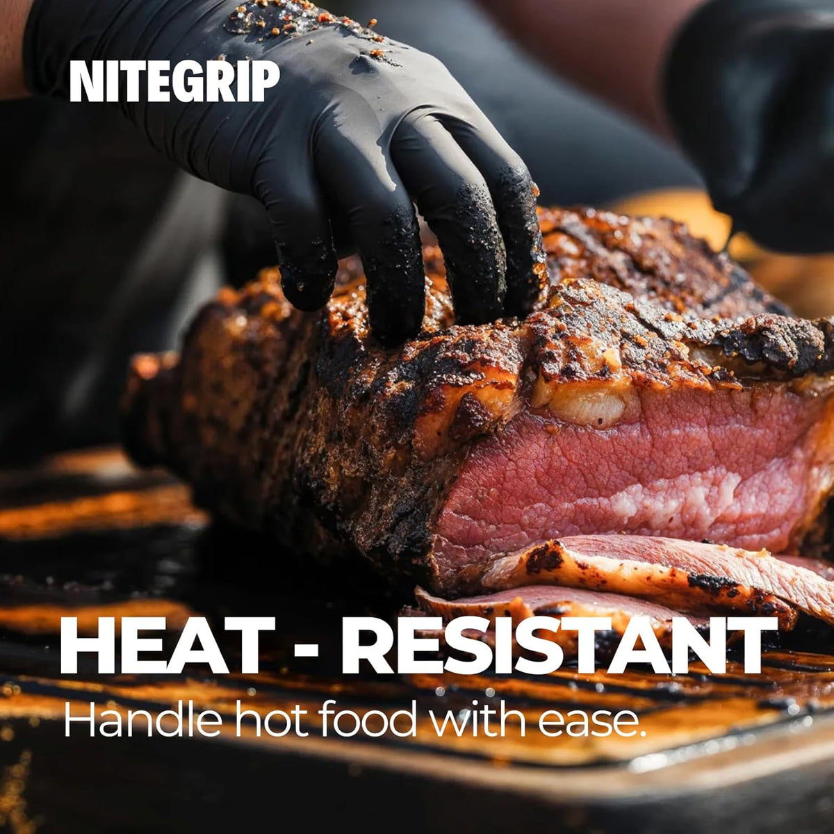 BBQ Gloves Set, 4 Reusable Cotton Glove Liners & 100 Disposable Nitrile Gloves, for Heat Resistant Cooking, Grilling Accessories, Food Prep & Smoker, Guantes de Barbacoa Nitrilo