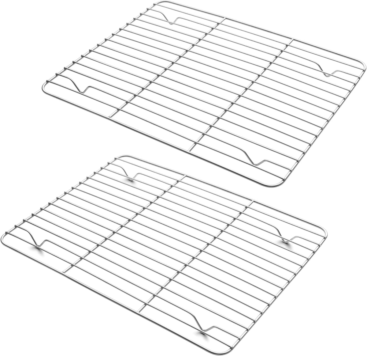 TeamFar Cooling Rack, 11.7” x 9” Stainless Steel Wire Baking Rack for Cooking Roasting Grilling, Fit for Oven Pan, Oven & Dishwasher Safe, Non-toxic & Heavy-Duty, 2PCS