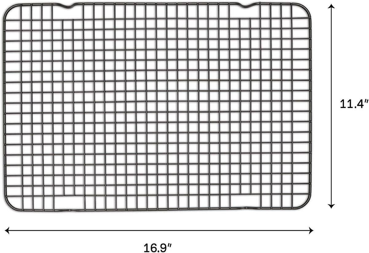 Great Jones Big Chill Wire Cooling Rack (Pepper) – 16.25" × 11.25" Heavy-Weight Aluminized Steel,Nonstick Baking Rack – Oven Safe 450 °F, Bacon & Cookie Cooling Rack – Fits Half Sheet Pans