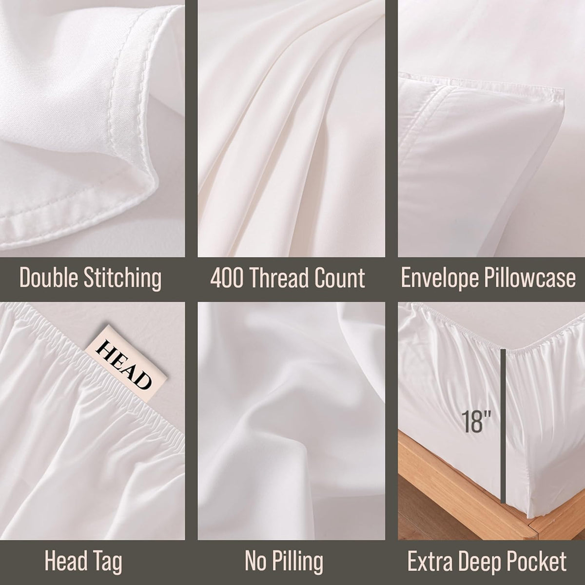 Bella Coterie Luxury Bamboo Viscose Twin Size Sheet Set | 100% Organically Grown | Ultra Soft | Cooling for Hot Sleepers | 18" Deep Pocket [White]