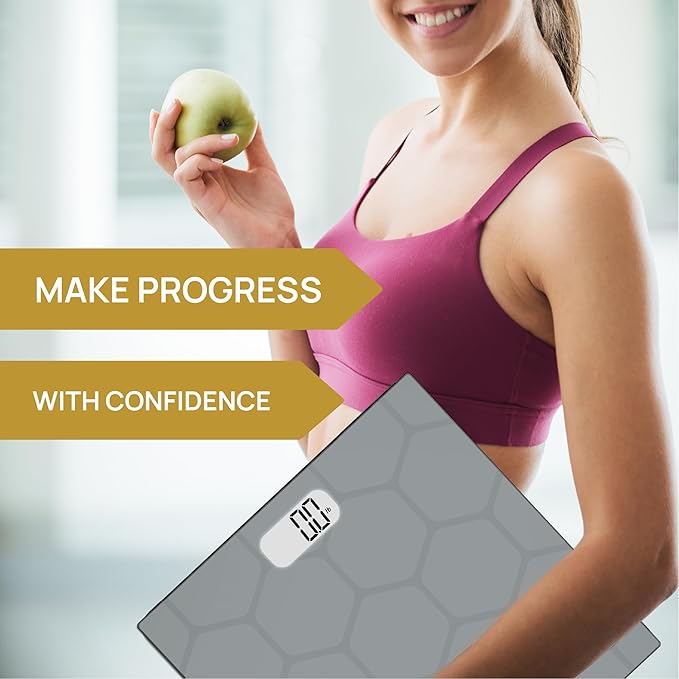INEVIFIT Bathroom Scale, Highly Accurate Digital Bathroom Body Scale, Measures Weight up to 400 lbs. Includes Batteries