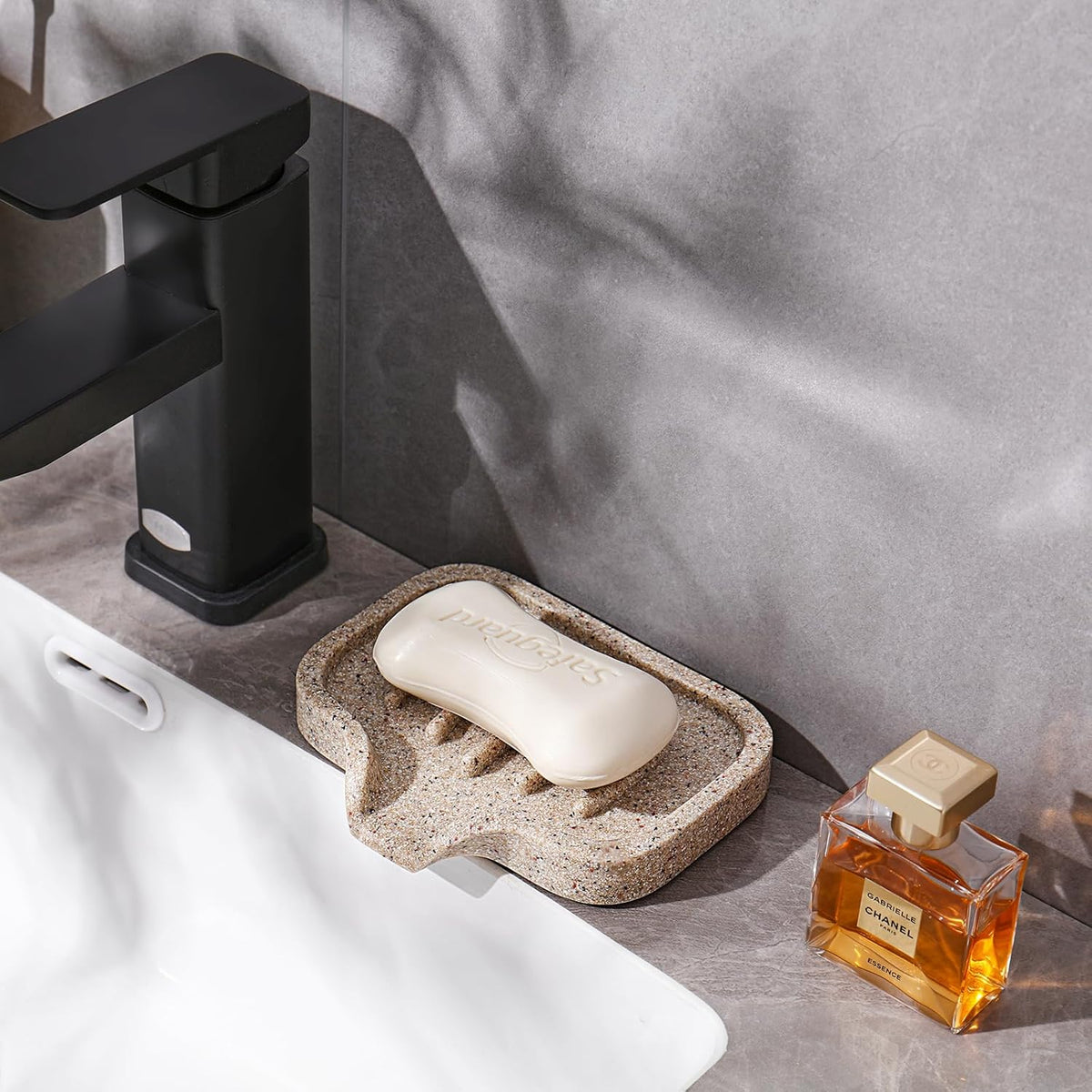 Self Draining Soap Dish- 2 Pcs Bar Soap Holder for Shower, Large Soap Savers Soap Tray Sponge Holder for Kitchen Bathroom Bathtub Sink, Linen