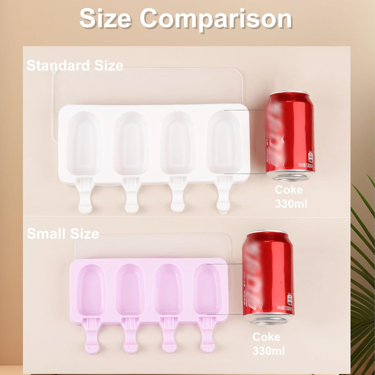 3 Set Samll Popsicles Molds with Lids and 100 Pieces Wooden Popsicles Sticks, 4 Cavities Silicone Ice Cream Molds for Making Cakesicles, Cake Pops, Ice Cream - BPA Free