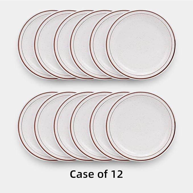 Stoneware Narrow Rim Brown Speckle, Plate 10.5", Case of 12