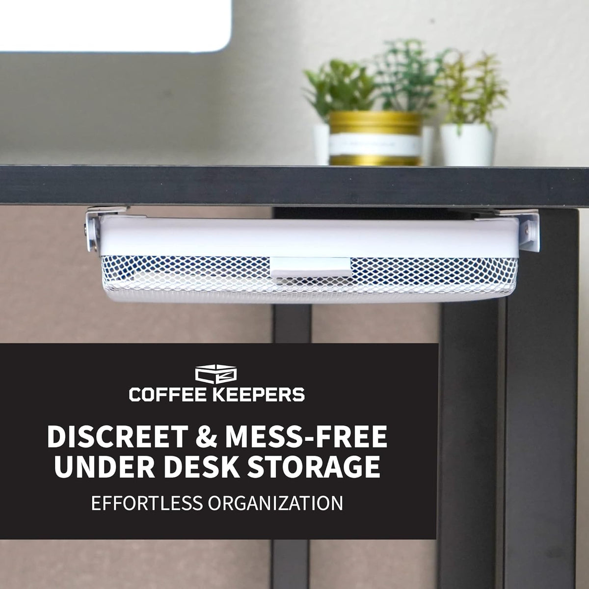 Everything Keeper - Organizer for Home, Kitchen, Bathroom, RV, Small Spaces - Storage Organizers - Compact Metal Basket - Under Cabinet Holder - Easy Install - Holds Strong - 13 x 10 x 2.5 in