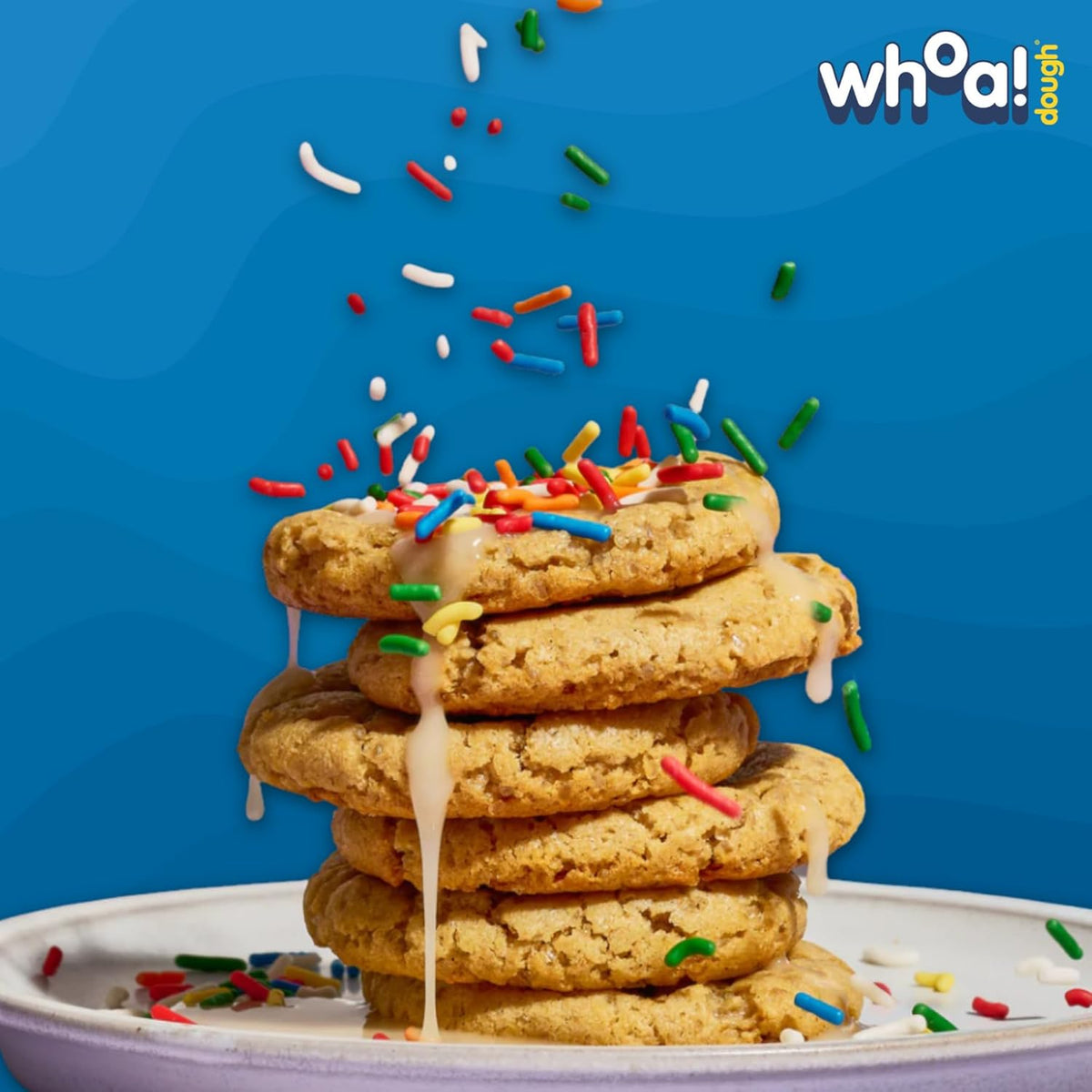 Whoa Dough Ready to Bake Cookie Dough Sugar Cookie – Certified Non-GMO, Kosher, Gluten Free – Plant-Based Snack Dough Made with Real Ingredients – 6 Pack
