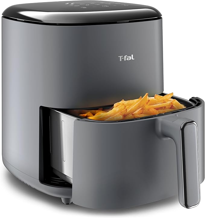 T-fal Easy Fry Max 5.3 qt Digital Air Fryer: 10 Versatile Cooking Programs, Intuitive Touchscreen, Dishwasher-Safe Basket, Fast and Healthy Cooking for Crispy Delicious Results, Grey