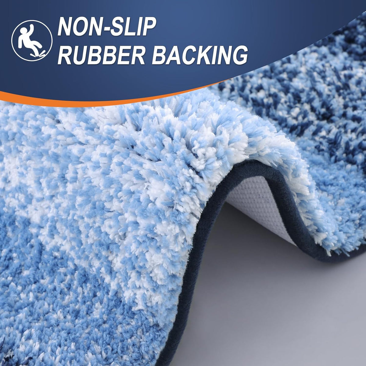 OLANLY Bathroom Runner Rugs 59x20, Extra Soft Absorbent Microfiber Bath Rugs, Rubber Backing, Quick Dry, Machine Washable Bath Mats for Bathroom Floor, Tub and Shower, Home Decor Accessories, Navy