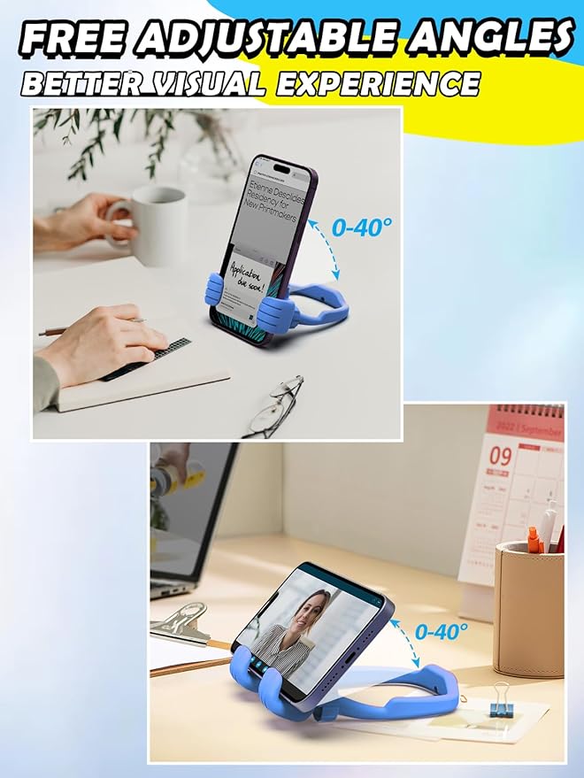 Stocking Stuffers for Teens Boys Men: Cell Phone Stand Flexible Thumbs Up Lazy Cellphone Holder for Desk Hand Funny Christmas Ideas Gifts for Women Adults Husband Him Kids Dad Cool Stuff Gadgets