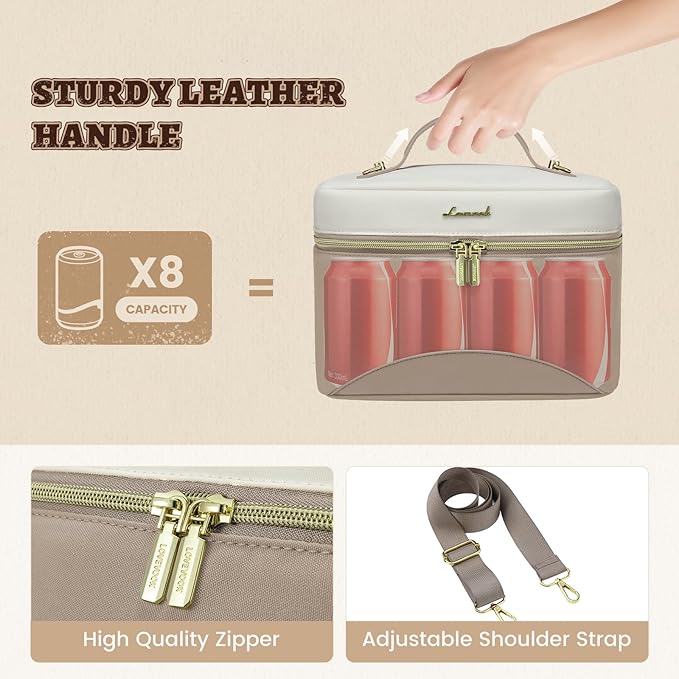 LOVEVOOK Lunch Box for Women,Adult Insulated Lunch Bag for Women,Leakproof Cooler Bag for Office Picnic Hiking Beach,Lunch Tote Bag with Adjustable Shoulder Strap