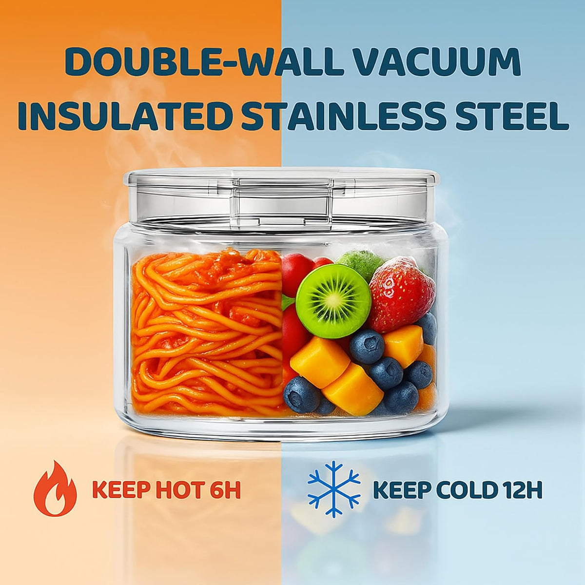 14.5oz Soup Thermo for Hot Food Kids Vacuum Insulated Food Jar Twist-Free Soup Thermo for Hot Food Kids Leakproof Stainless Steel Wide Mouth Lunch Container (Black)