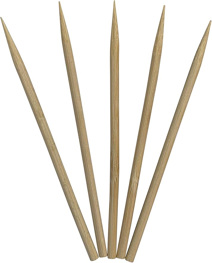 1000 Count | KingSeal Natural BAMBOO Heavy Weight Meat Skewers, Kebab Sticks, City Chicken, 4.5 Inches x 3.8mm, Bulk Pack - 1 Box of 1000