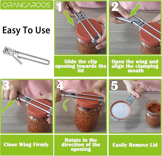 Jar Opener for Weak Hands - Removes Tight Jar Lid for Seniors with Arthritis - Adjustable Jar Opener - Multi Opener Set with Jar Opener Gripper Pad and Bottle Opener Keychain