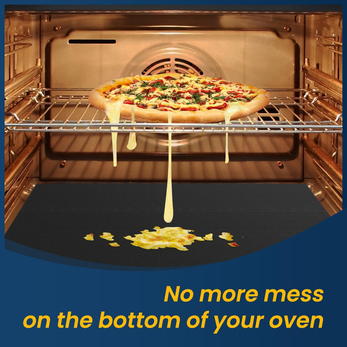 16 X75 Inch Oven Liner for Bottom of Oven, Reusable and Thick Heavy Duty Non Stick Teflon Oven Mats Cut to Custom Fit Electric, Gas, Toaster, Convection, Microwave and Grills
