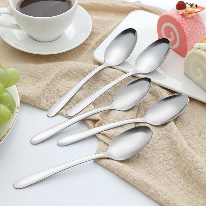 36 Pieces Teaspoons Set, 6.2 Inches Stainless Steel Teaspoons Silverware, Small Spoons, Mirror Polished & Dishwasher Safe, Tea Spoons Suitable for Home, Kitchen and Restaurant