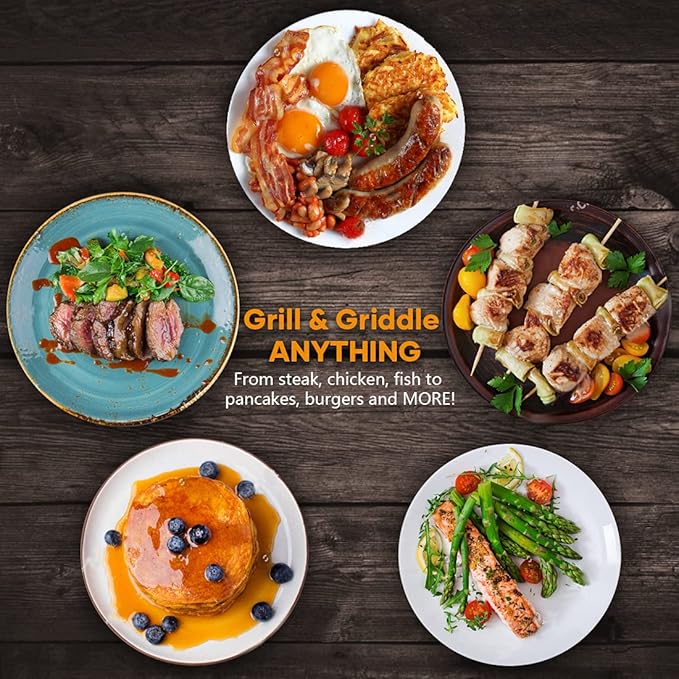 Electric Indoor Grill Griddle, CUSIMAX Smokeless Grill, Portable Korean BBQ with Turbo Smoke Extractor Technology, Non-stick Removable Plate & Griddle Plates