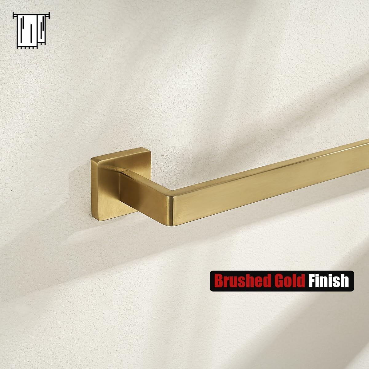 JQK Gold Towel Bar, Rounded Edges 32.41 Inch Towel Rack, 304 Stainless Steel Bathroom Wall Mount, Useable Length 30 Inch, TB250L30-BG