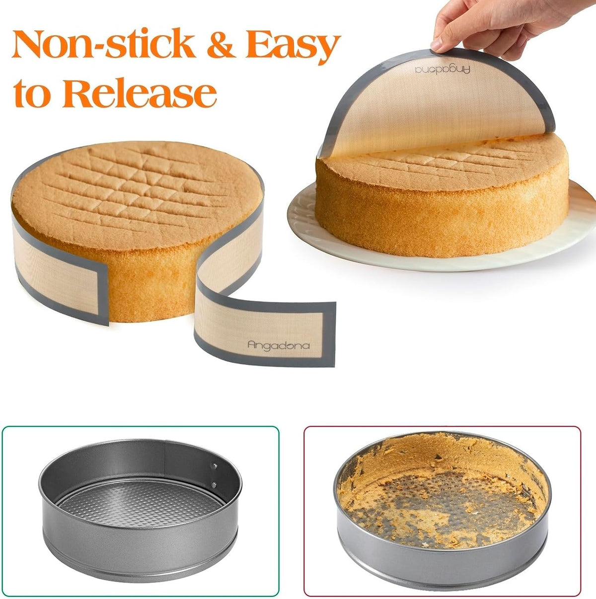 Silicone Baking Mat for Springform Pan 10 inch, Prevent cake from Sticking to Bottom and Side,Easy Clean & Non Sick Silicone Baking mat for Cheesecake Pan