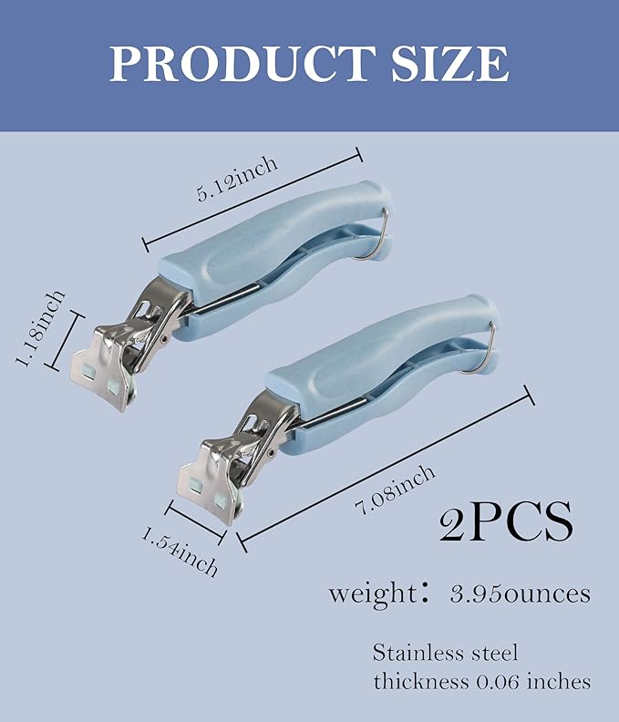 Stainless Steel Anti-Scalding Hot Bowl Dish Plate Gripper Clips Tongs Clamp Holder for Moving Hot Plate or Bowls with Food Out from Instant Pot Microwave Oven (2, Blue)