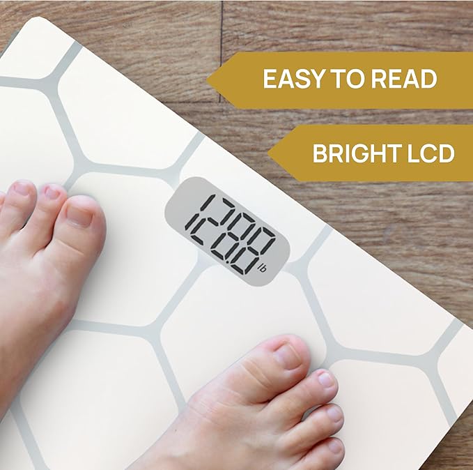 INEVIFIT Bathroom Scale, Highly Accurate Digital Bathroom Body Scale, Measures Weight up to 400 lbs. Includes Batteries