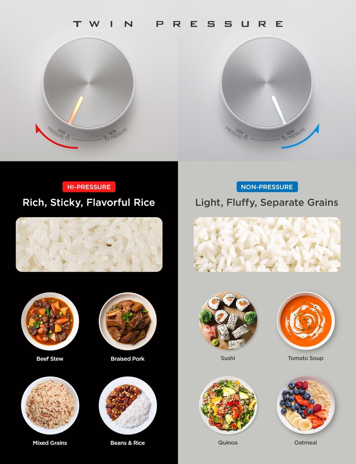 CUCKOO CRP-LHTR1009FW 10-Cup (Uncooked) / 20-Cup (Cooked) Induction Heating Twin Pressure Rice Cooker with Nonstick Inner Pot, 16 Menu Modes, 3 Voice Guide, Auto Clean (White)