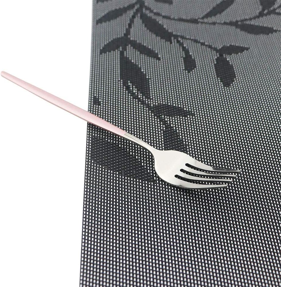 Pink Silver Silverware Set, JASHII 30-Piece Stainless Steel Satin Finish Flatware Set, Kitchen Utensil Set, Mirror Polished Tableware Cutlery Set for Home and Restaurant, Dishwasher Safe