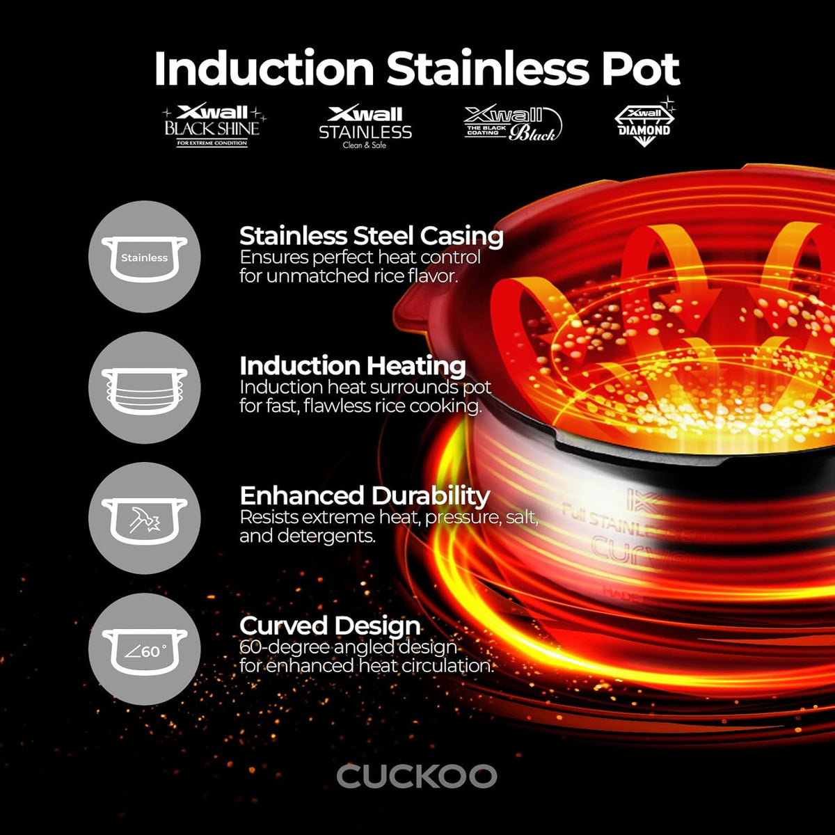 CUCKOO CRP-JHR1009F 10-Cup (Uncooked) / 20-Cup (Cooked) Induction Heating Pressure Rice Cooker with Nonstick Inner Pot, 16 Menu Options, Fuzzy Logic Tech, 3 Voice Guide, Auto Clean (Copper/Black)
