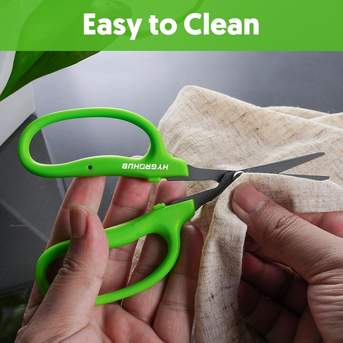 Garden Scissors, 6in Pruning Shears Snips Non-stick Coated Sharp Steel Blades - Gardening Tools Garden Shears for Plants Herb Flowers in Grow Tent and Hydroponics