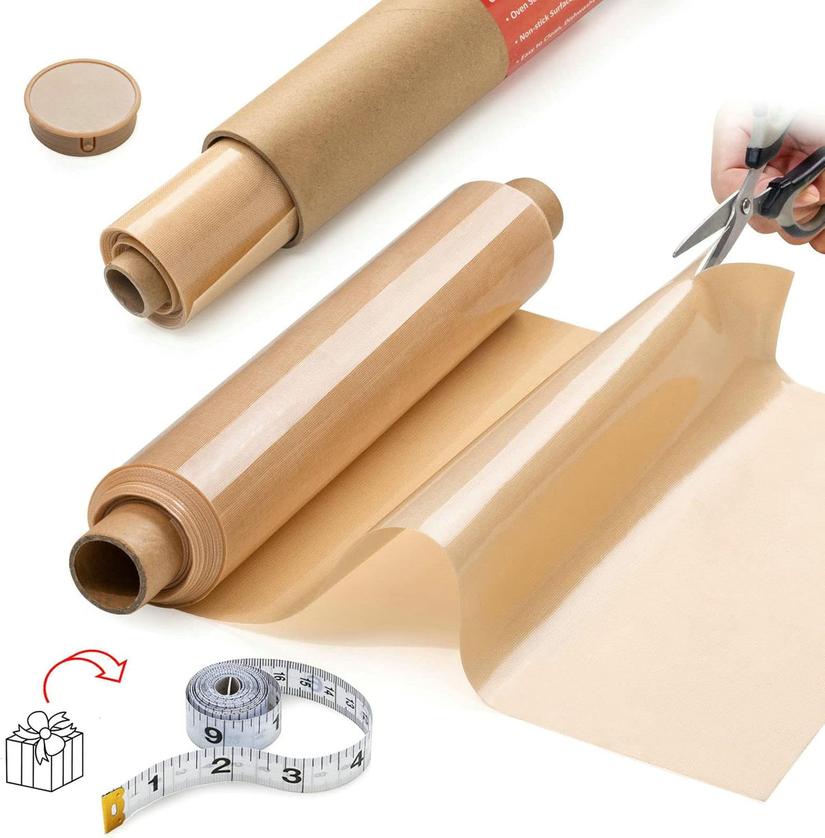 Silicone Baking Mat Roll -12IN x 10FT Non Stick Heat Resistant Food Grade Baking Mats, No Slip Reusable Freeze Dryer Mat,Pastry Mat,Countertop Protector Mat, Washable Oil-Proof Refrigerator Liners