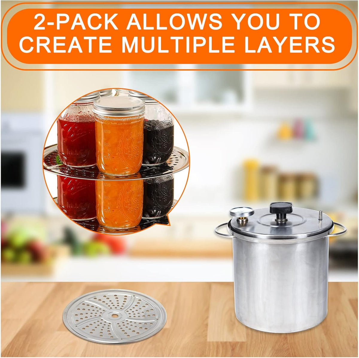 2Pack Canner Rack for Pressure Canner, 11-Inch Stainless Steel Pressure Cooker Rack, Compatible with Presto, All-American and More