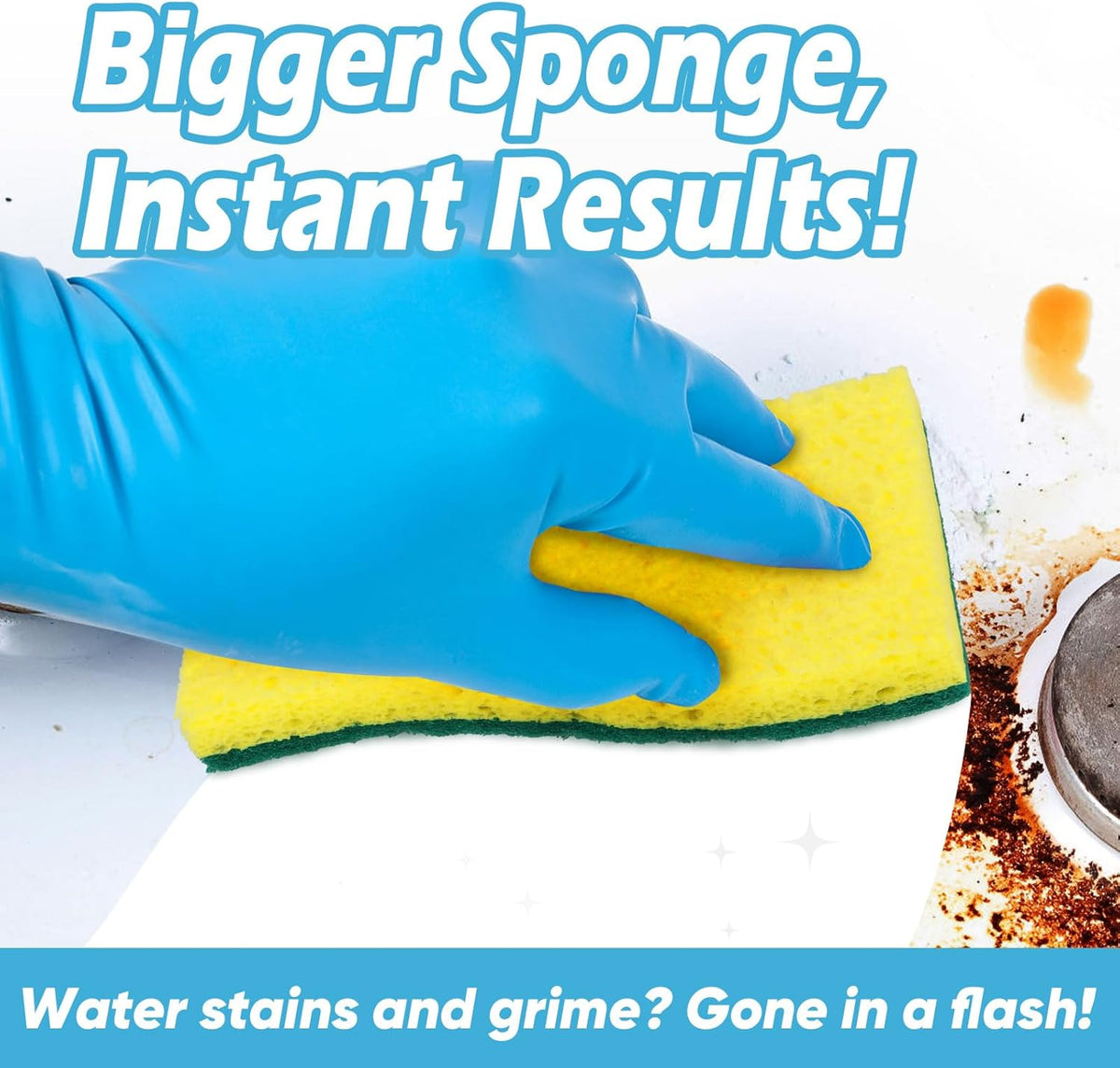 AIDEA XL Scrub Sponges 6Count, Heavy Duty Sponges for Dishes, Extra Large Sponge for Cleaning Kitchen and Household, Heavy Duty Sponge Safe for Non-Coated Cookware, Cleaning Power for Bathroom, House