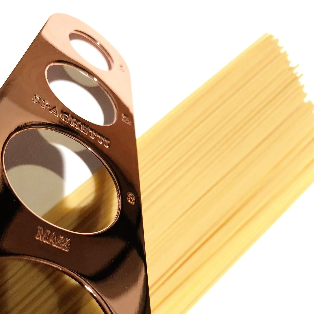 Rose Gold Copper Plated Stainless Steel Spaghetti Measuring Tool by Homey Product - Beautiful Premium Portion Measurer for Pasta and Noodles