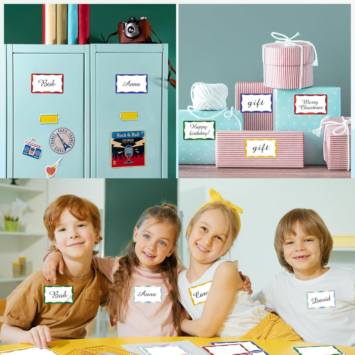 STARLIBOO Holographic Colored Labels Stickers, 3X5 Inch Removable Large Label Stickers for Moving Boxes and Storage Bins- Waterproof- Writable- Tear Resistant (Holographic Red