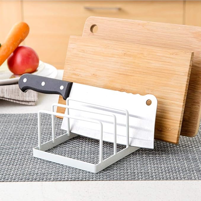 Tomorotec Dish Plate Storage Drainboard 2-Pack, Alloy Steel Kitchen Pot Lid Holder Dish Plate Drying Rack Drainer Stand Multifunctional Cabinet Organizer