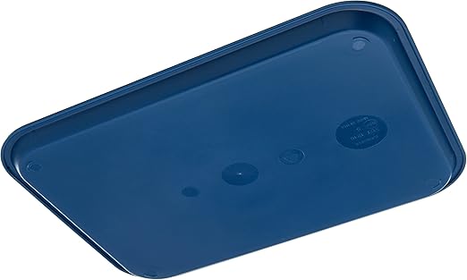 Carlisle FoodService Products Cafe Fast Food Cafeteria Tray with Patterned Surface for Cafeterias, Fast Food, And Dining Room, Plastic, 16.31 X 12.06 X 0.7 Inches, Blue, (Pack of 24)