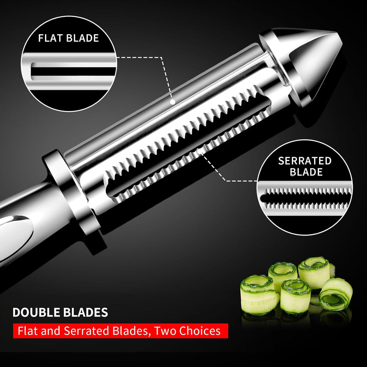 MAD SHARK Ultra Sharp Vegetable Peelers for Kitchen Fruit Apple Potato Peelers,Design with Ergonomic Non-Slip Handle, Y+I Shaped Stainless Steel Serrated(2pc）