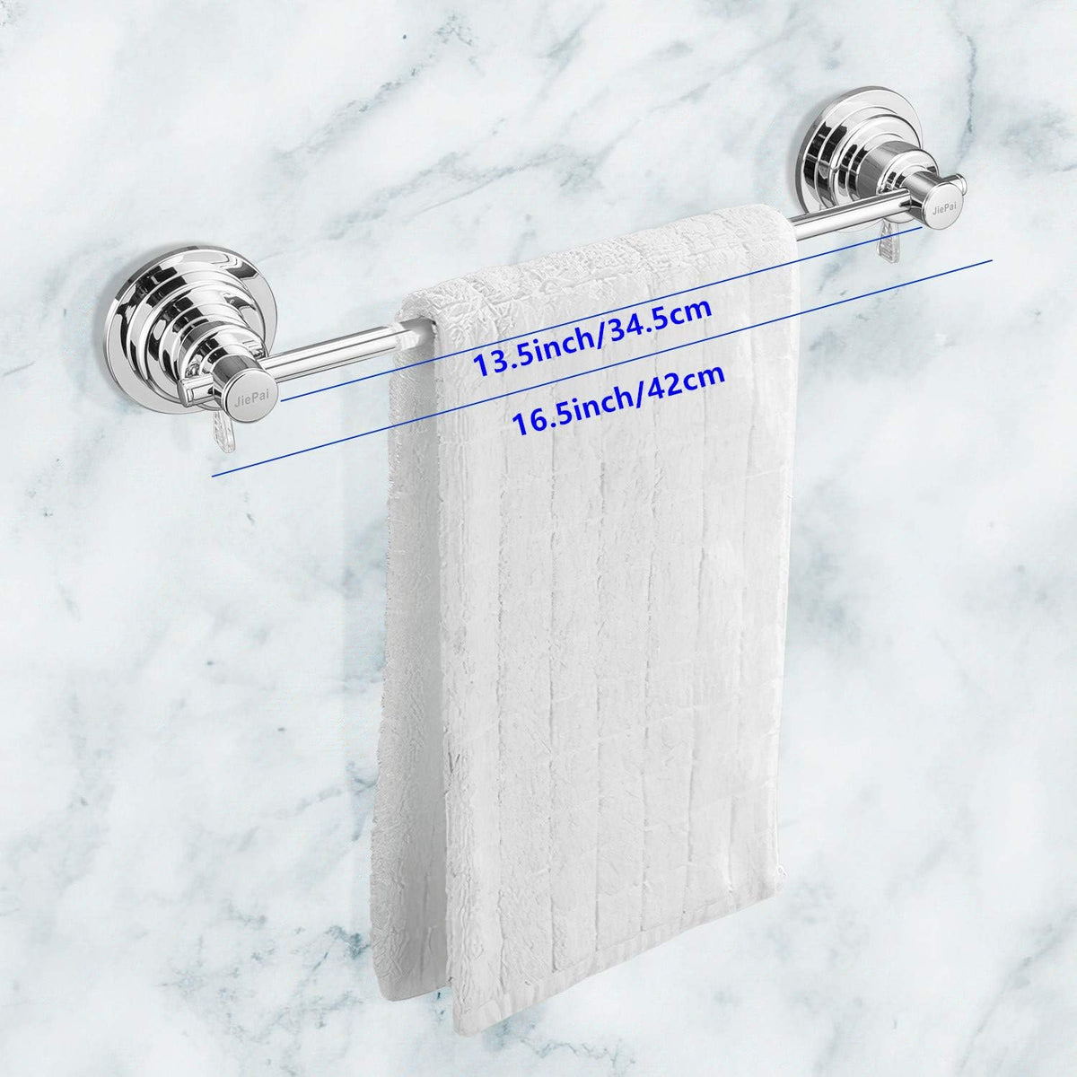 JiePai Suction Cup Towel Bar 16 Inch,Removable Vacuum Suction Towel Holder Suction Towel Rack for Bathroom Kitchen