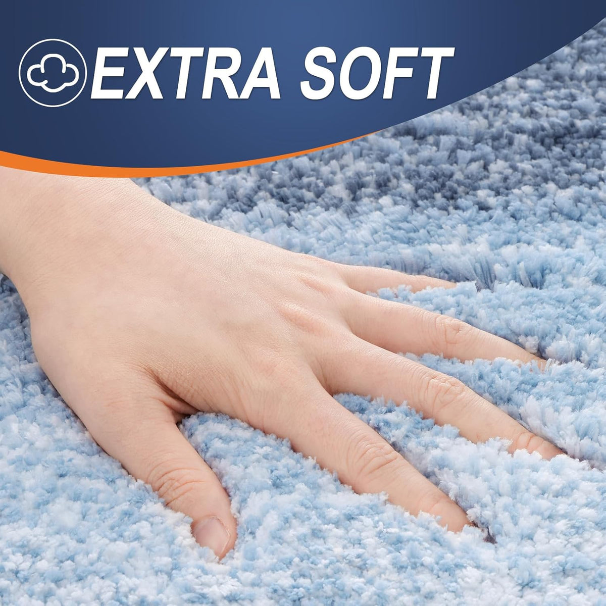 OLANLY Bathroom Runner Rugs 54x24, Extra Soft Absorbent Microfiber Bath Rugs, Rubber Backing, Quick Dry, Machine Washable Bath Mats for Bathroom Floor, Tub and Shower, Home Decor Accessories, Blue