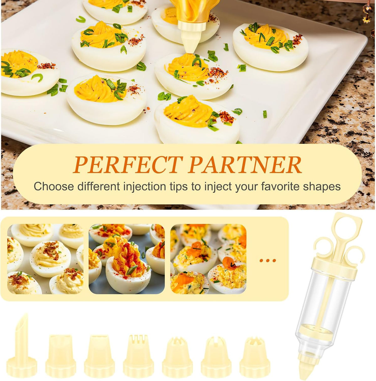 3 Pack 90-Count Deviled Egg Containers with Lid & 8 Pcs Deviled Egg Piping Tool, Transparent Deviled Egg Tray – Stackable Racks for Refrigerators, Suitable for Parties, Easter, Travel