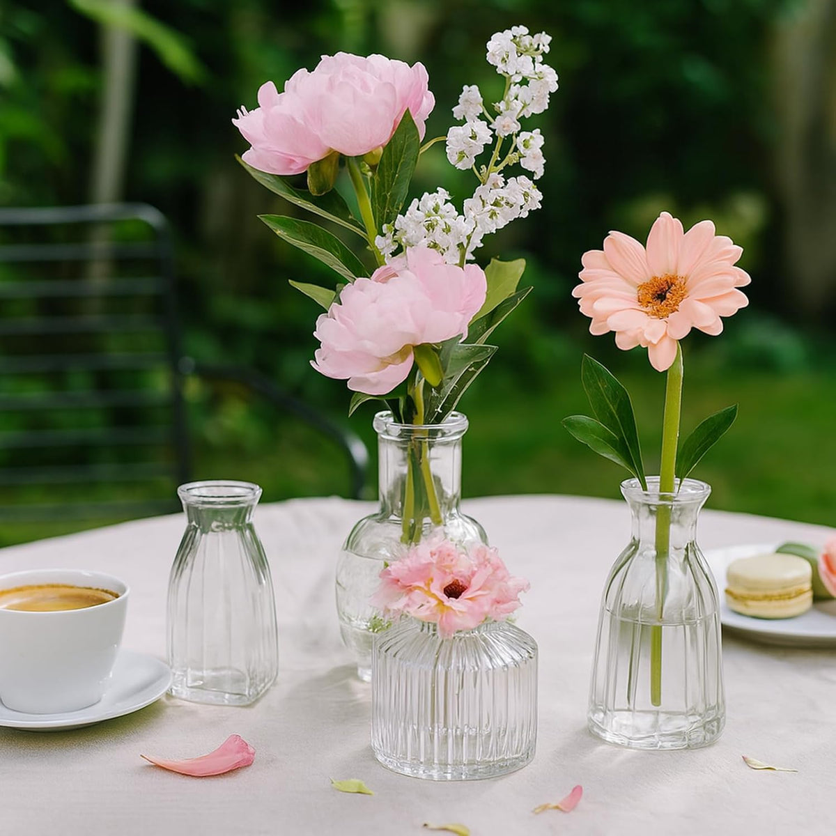 Glass Bud Vase Set of 16 Pcs, Small Clear Bud Vases for Flowers, Vintage Vases for Centerpiece Table Wedding Decorations Home Decor Glass Bottles for Birthday Party Anniversary