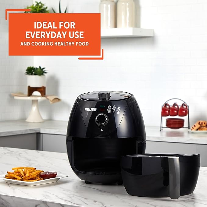 IMUSA 3.3qt Electric Air Fryer, Black