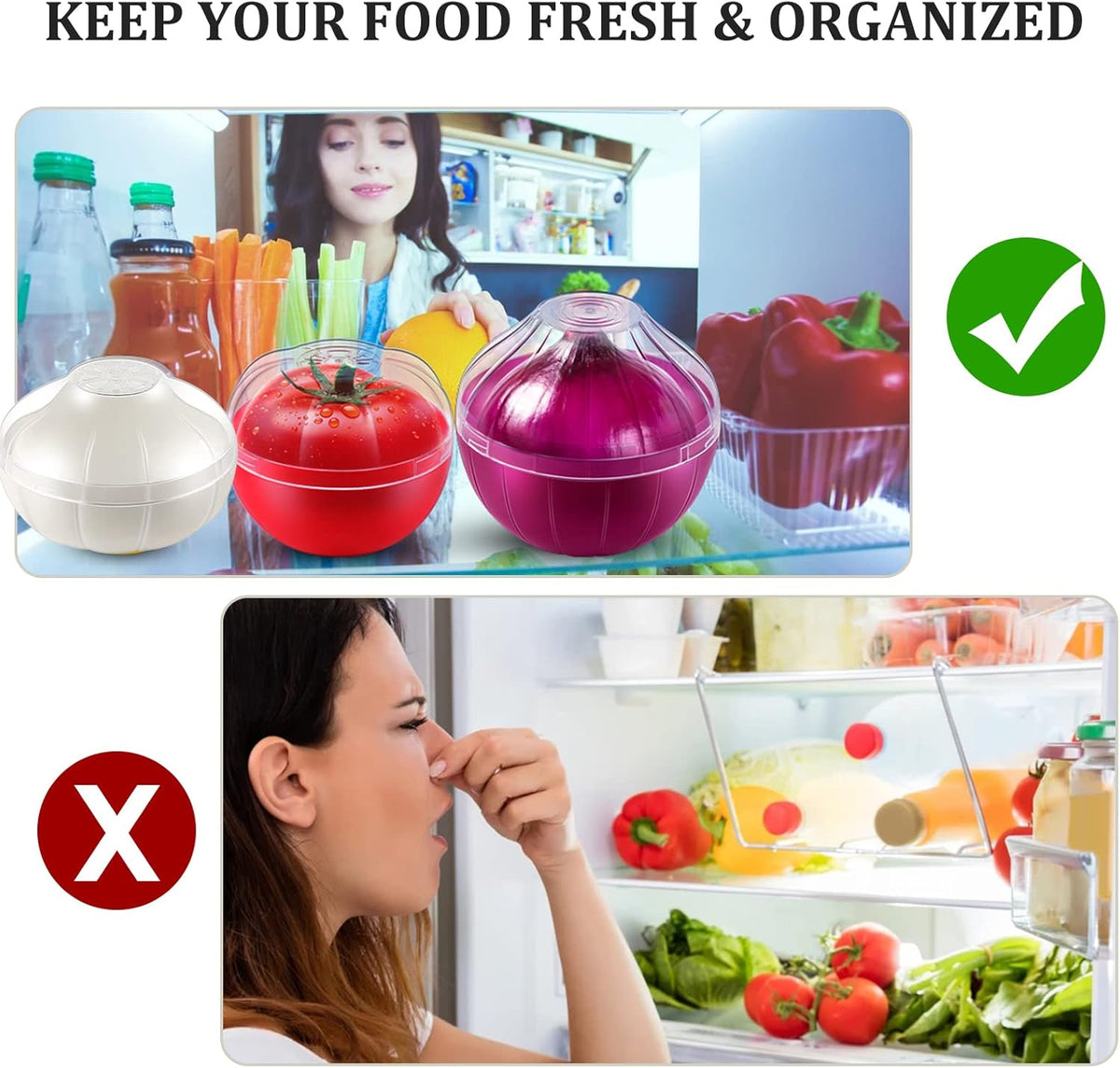 Garlic Storage Containers, Reusable Garlic Keeper for Refrigerator, Individual Garlic Saver Holder Organizer for Fridge to Keep Garlic Fresh
