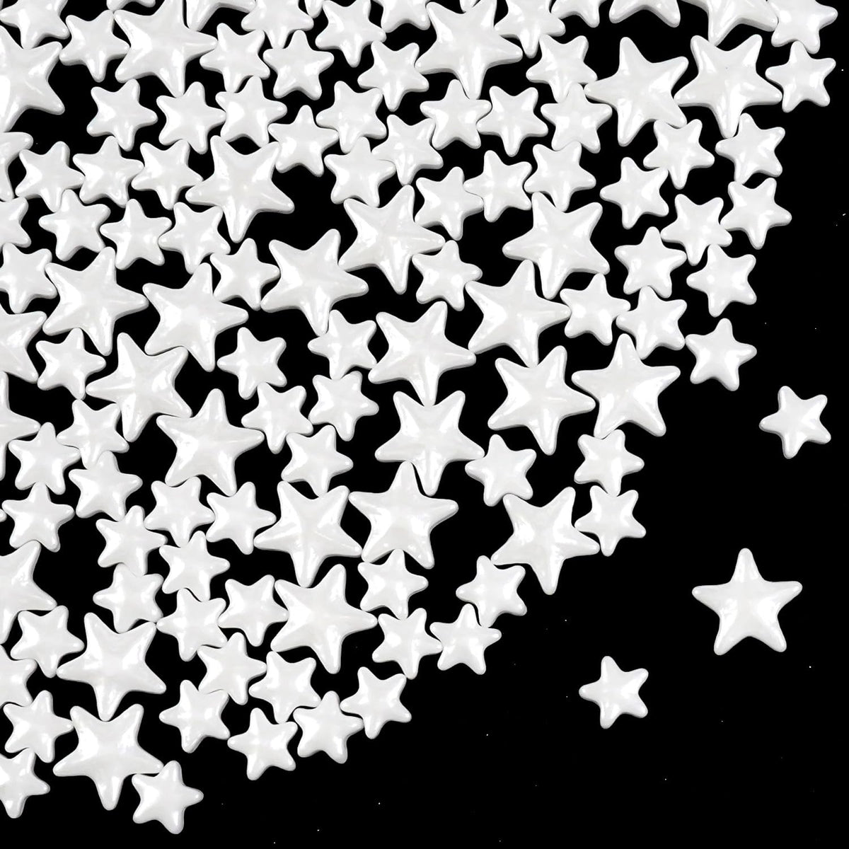 White Star Sprinkles for Cake Decorating, Edible Star Candy, 150g/5.29oz Mix Size, Baking Cake Decoration, Cupcake, Cookie, Holiday, Valentine's Day, Wedding Party, Christmas Supplies