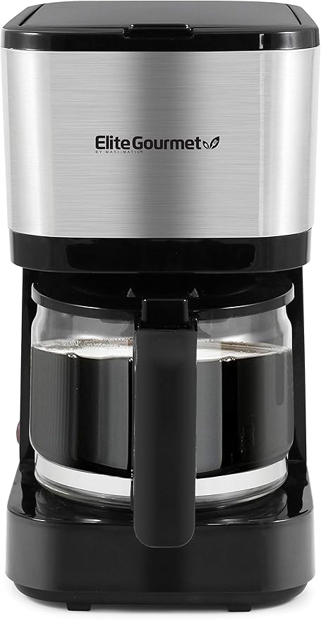 Elite Gourmet EHC9420 Automatic 5-Cup Brew & Drip Coffee Maker with Pause N Serve Reusable Filter, On/Off Switch, Water Level Indicator